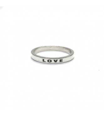 R002208 Custom Engraved Handmade Sterling Silver Stackable Ring 2.8mm Band Solid Stamped 925 